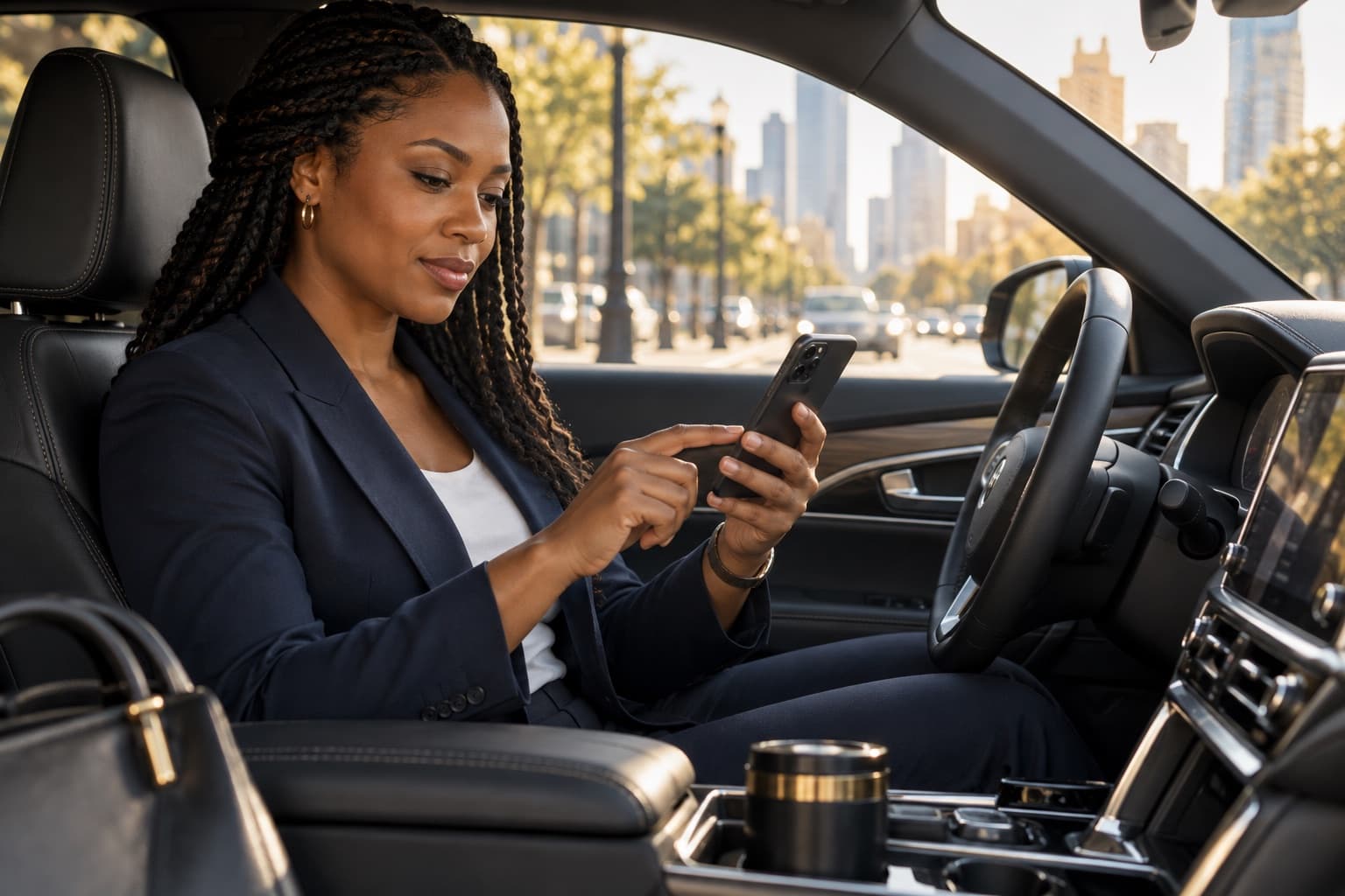 A professional driver reviewing recent ride activity
