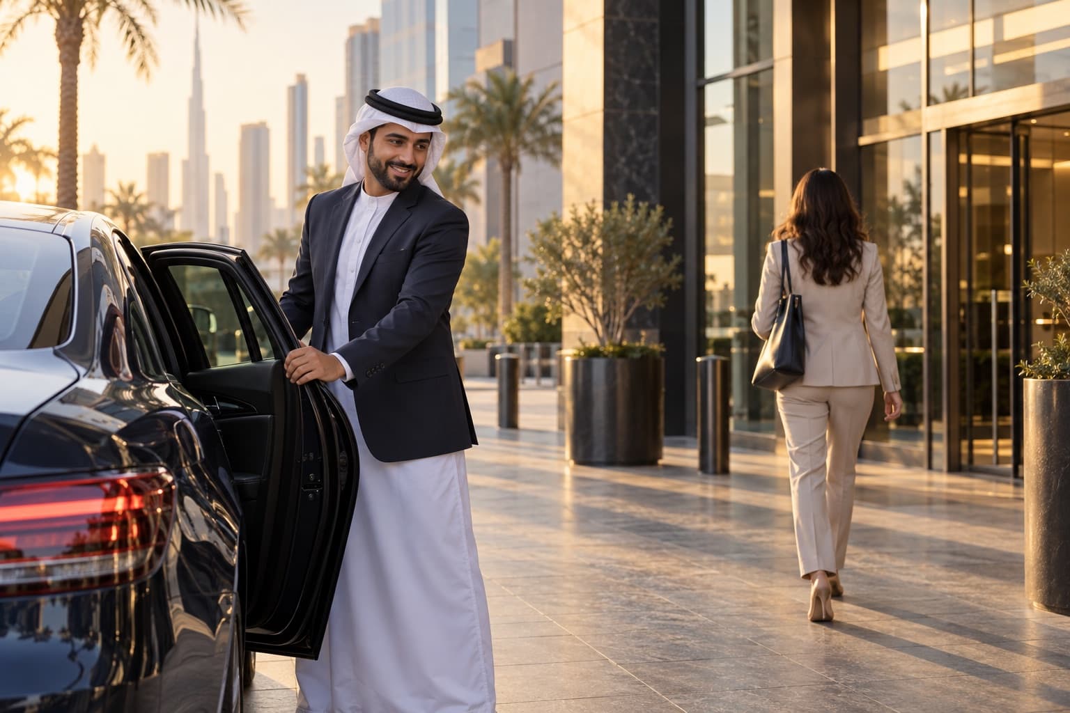 A professional driver completing a passenger drop-off