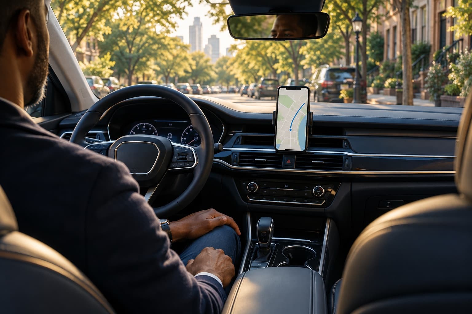 Route guidance on a securely mounted phone